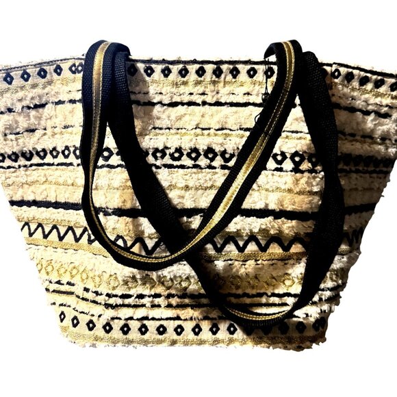 America & Beyond Beaded Leopard Tote Bag With Tribal Flair - Picture 4 of 10